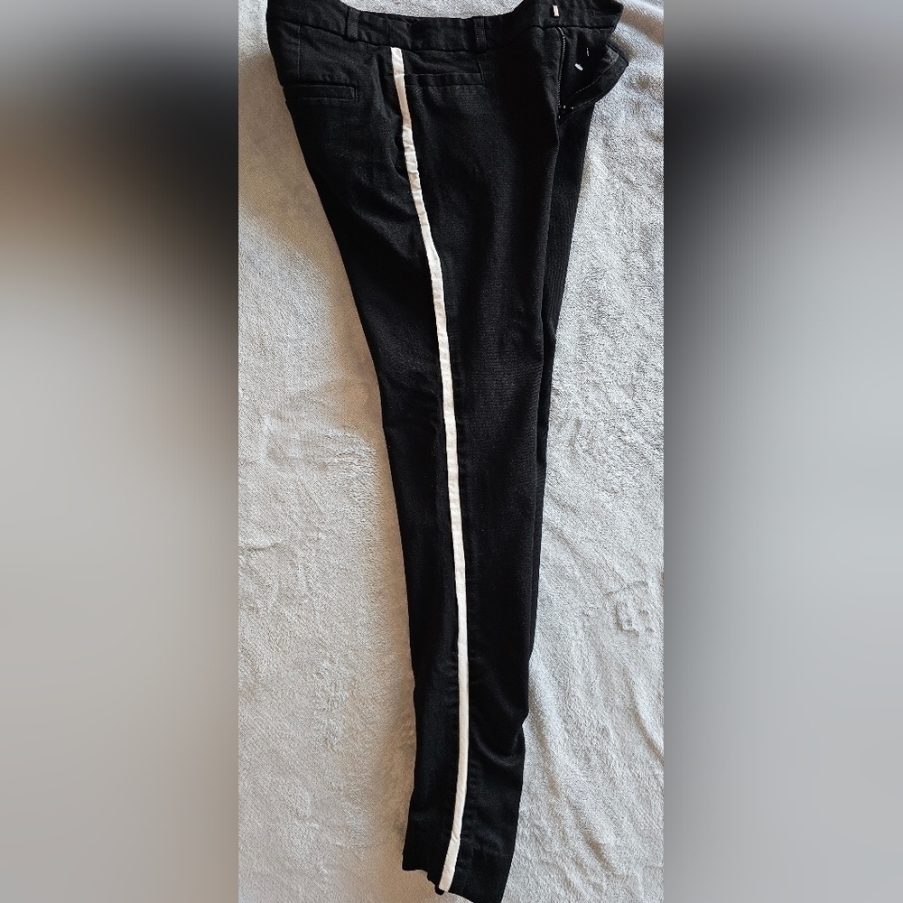Banana Republic Sloan Tuxedo Stripe Black Legging Style Pants Size 0